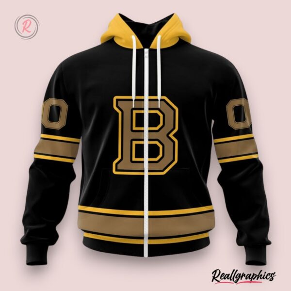 nhl boston bruins special blackout design hoodie