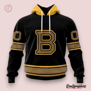 nhl boston bruins special blackout design hoodie