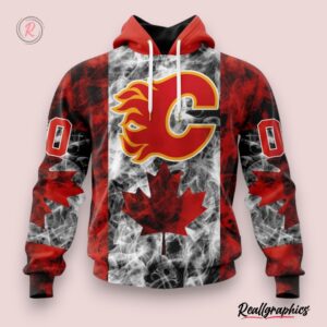 nhl calgary flames special design for canada day hoodie