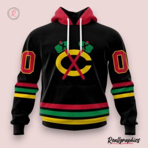 nhl chicago blackhawks special blackout design hoodie