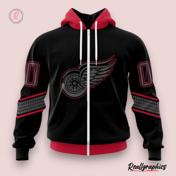 nhl detroit red wings special blackout design hoodie