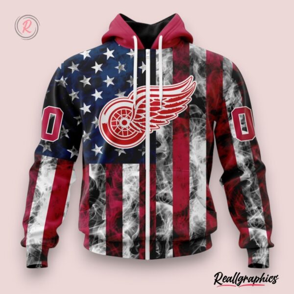 nhl detroit red wings special design for independence day the fourth of july hoodie