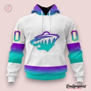 nhl minnesota wild special whiteout design hoodie