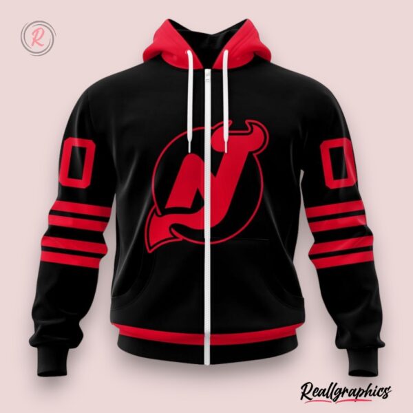 nhl new jersey devils special blackout design hoodie