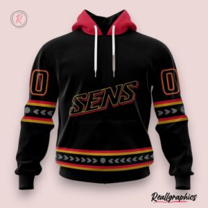 nhl ottawa senators special blackout design hoodie