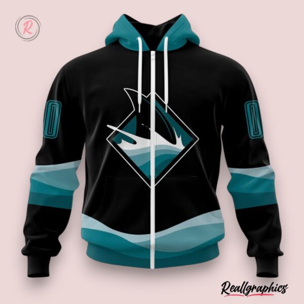 nhl san jose sharks special blackout design hoodie