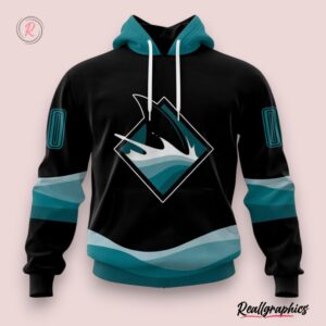 nhl san jose sharks special blackout design hoodie