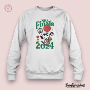 peanuts snoopy and woodstock boston celtics 2024 finals celebration unisex shirt