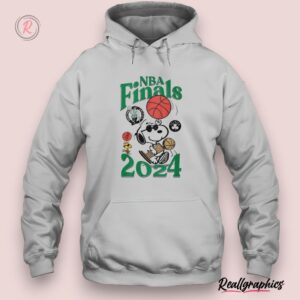 peanuts snoopy and woodstock boston celtics 2024 finals celebration unisex shirt