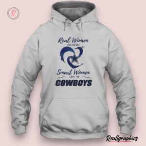 real women love football smart women love the dallas cowboys 2024 – perfect gift for fans shirt