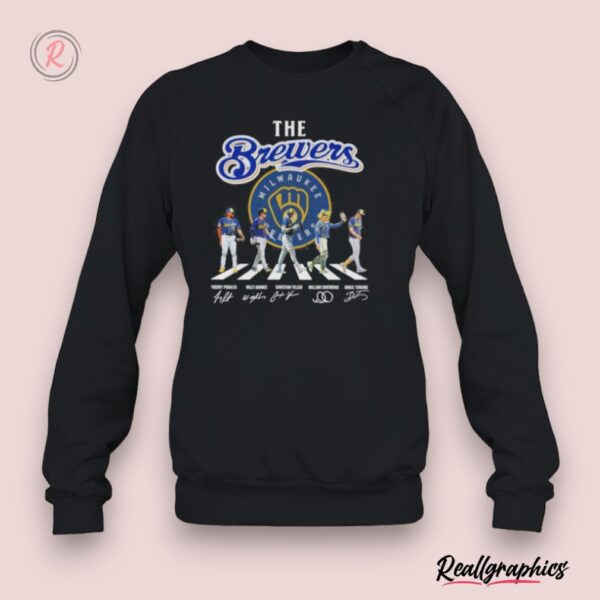 the milwaukee brewers team abbey road 2024 signatures shirt