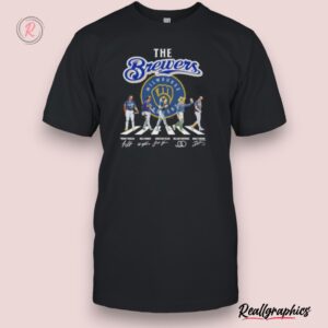 the milwaukee brewers team abbey road 2024 signatures shirt