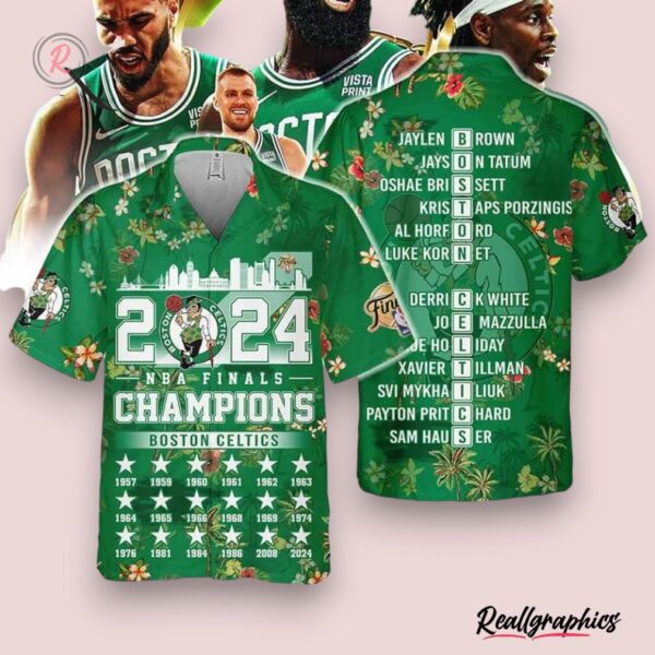 18 time nba finals champions boston celtics hawaiian shirt, celtics team gifts