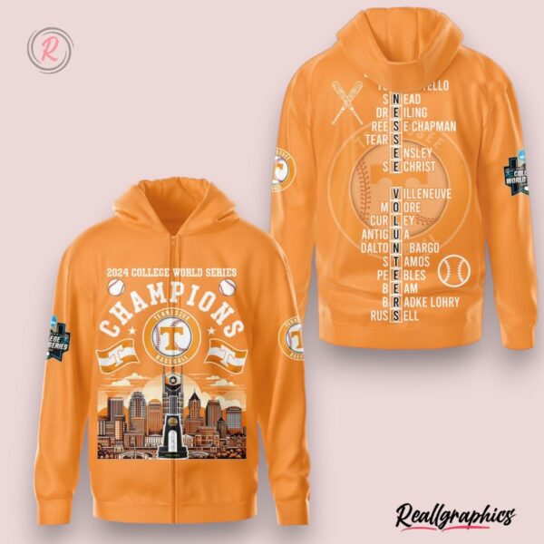 2024 college world series champions tennessee baseball hoodie orange