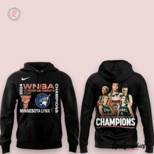 2024 commissioner's cup champions minnesota lynx hoodie black