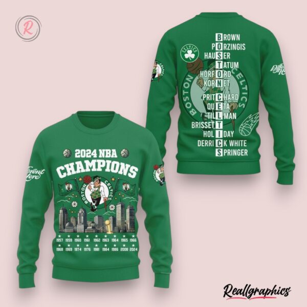 2024 nba champions boston celtics different here hoodie green, celtics team gifts