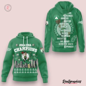 2024 nba champions boston celtics different here hoodie green, celtics team gifts