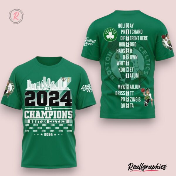 2024 nba champions boston celtics hoodie green, celtics unique gifts