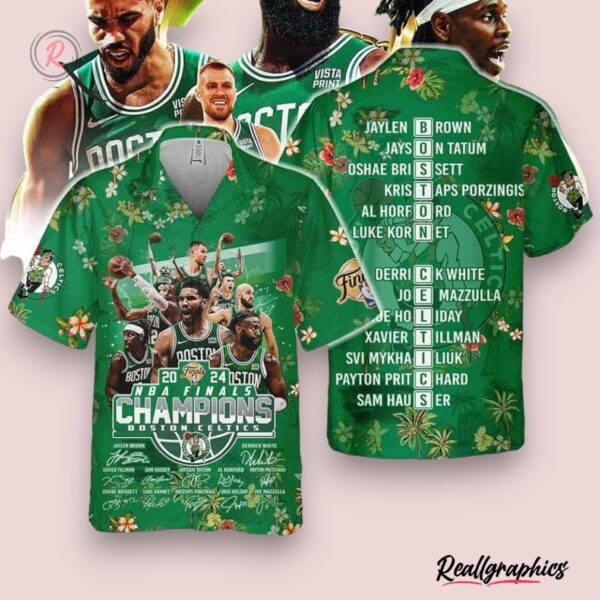 2024 nba finals champions boston celtics hawaiian shirt, celtics merch