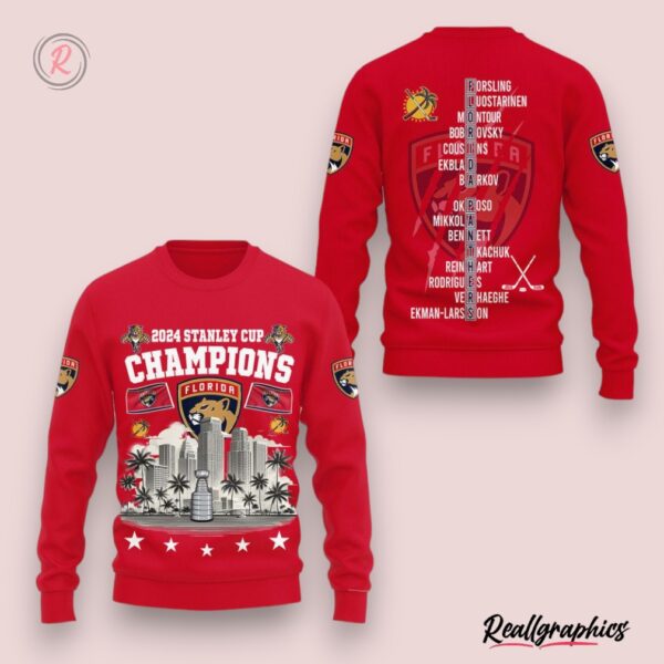 2024 stanley cup champions florida city hoodie red