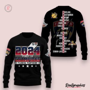 2024 stanley cup champions florida panthers hoodie black, florida panthers gifts for fans