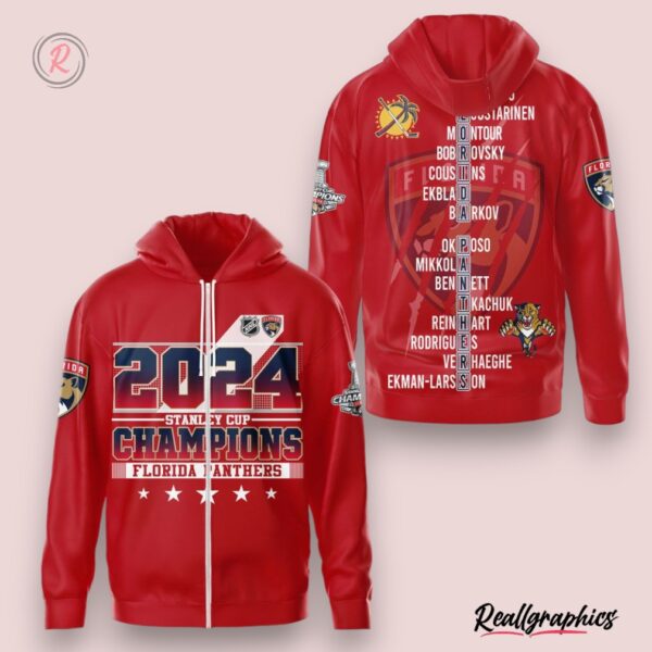 2024 stanley cup champions florida panthers hoodie red, panthers merchandise