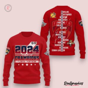 2024 stanley cup champions florida panthers hoodie red, panthers merchandise