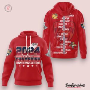 2024 stanley cup champions florida panthers hoodie red, panthers merchandise