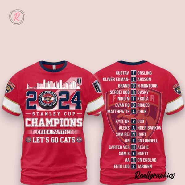 2024 stanley cup champions florida panthers let's go cats hoodie red, florida panthers team gifts