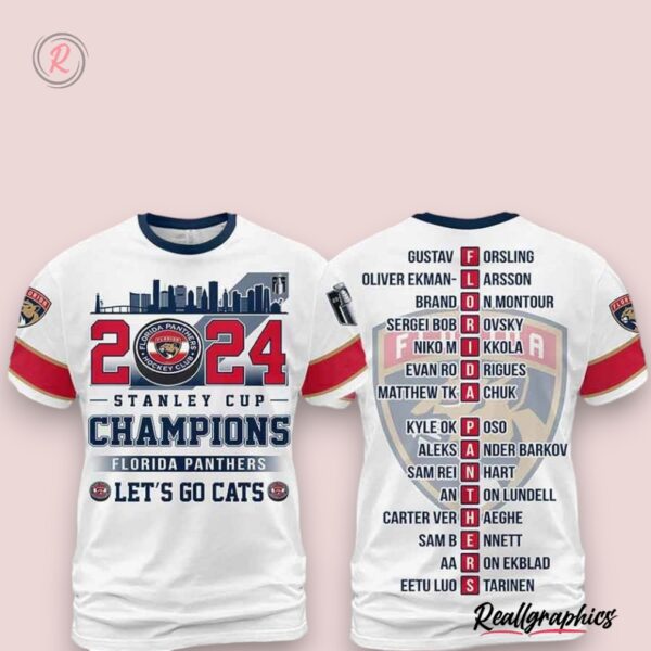 2024 stanley cup champions florida panthers let's go cats hoodie white, florida panthers unique gifts