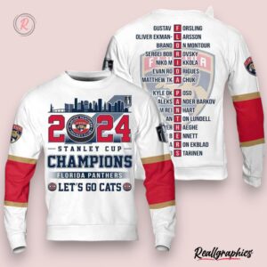 2024 stanley cup champions florida panthers let's go cats hoodie white, florida panthers unique gifts