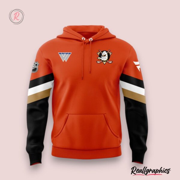 anaheim ducks orange country 3d hoodie orange, black, anaheim ducks gifts