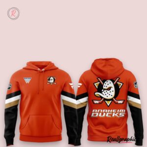 anaheim ducks orange country 3d hoodie orange, black, anaheim ducks gifts