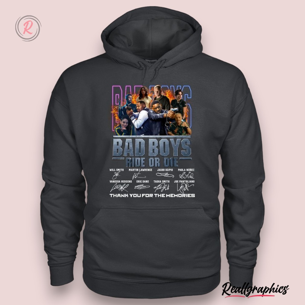 bad boys ride or die thank you for the memories unisex shirt