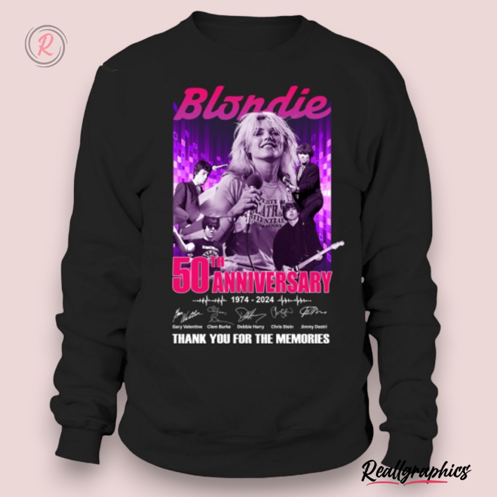 blondie 50th anniversary 1974 2024 thank you for the memories unisex shirt