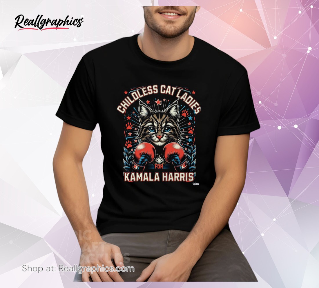 childless cat ladies for kamala harris premium unisex shirt cat lady for harris unisex shirt