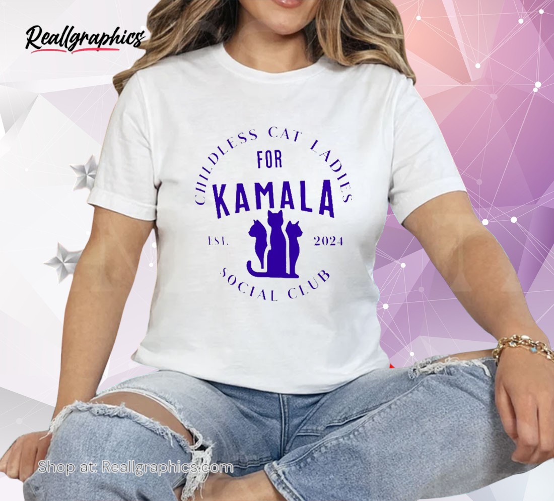 childless cat ladies for kamala shirt kamala harris comfort colors unisex shirt