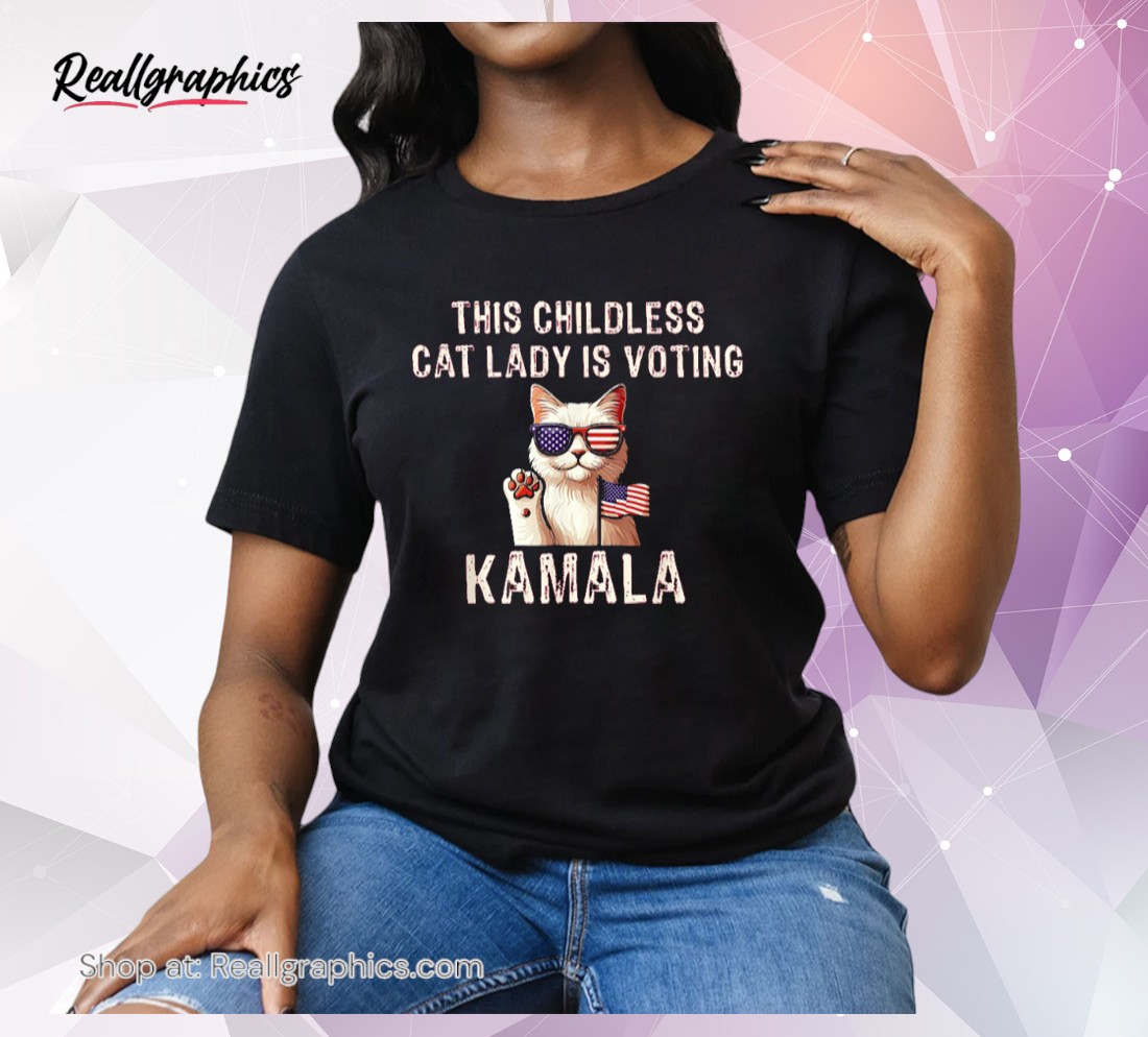 childless cat lady kamala unisex shirt