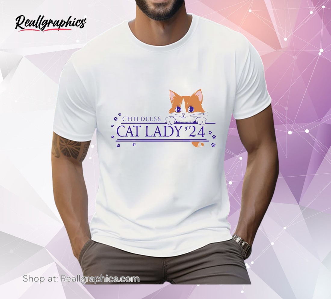 childless cat lady kamala, meowmala childfree cat ladies for harris unisex shirt