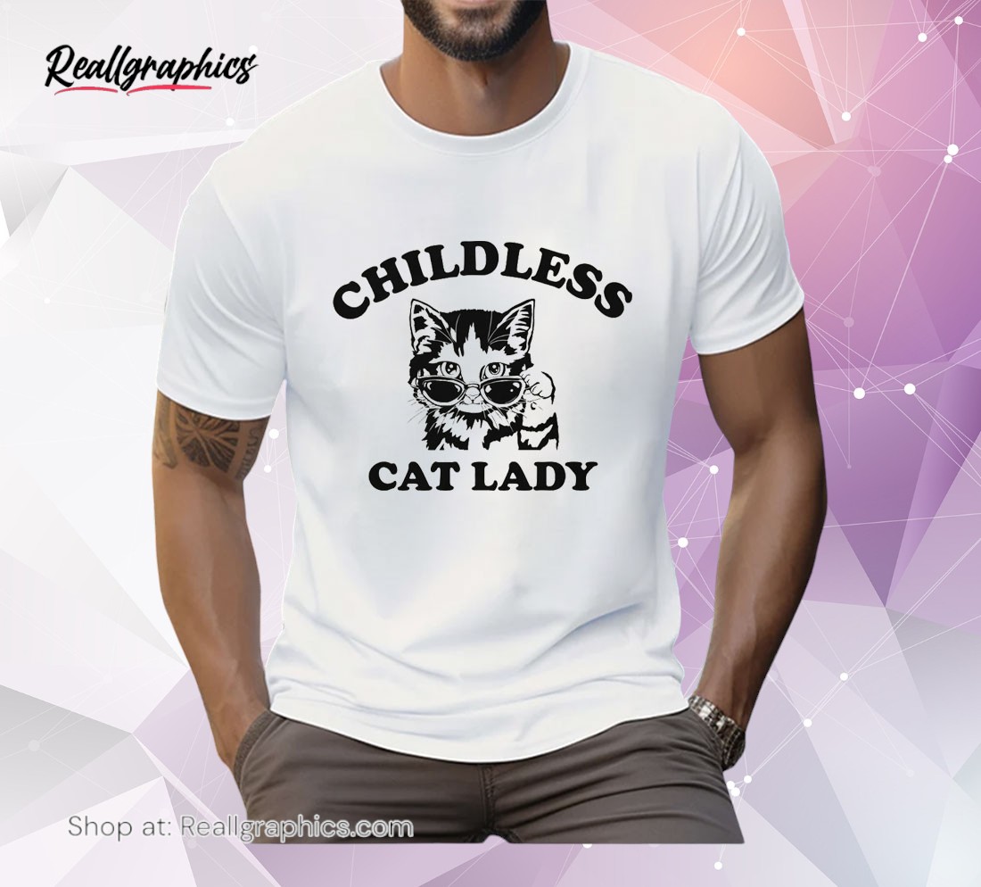 childless cat lady shirt, kamala harris 2024 tee, vote blue unisex shirt