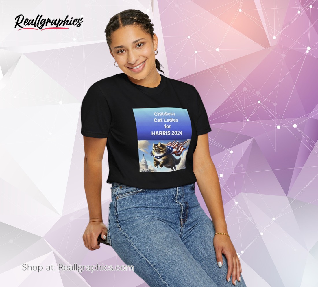 childless for cat ladies for kamala harris 2024 shirt