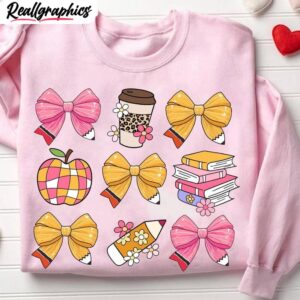 coquette teacher shirt, back to school teacher crewneck long sleeve