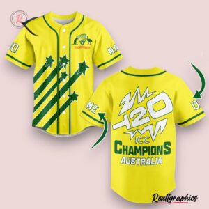 cricket australia t20 icc champions custom baseball jersey