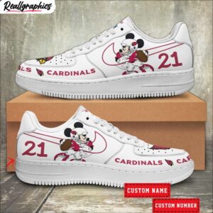 custom arizona cardinals mickey air force 1 sneaker, cardinals merch