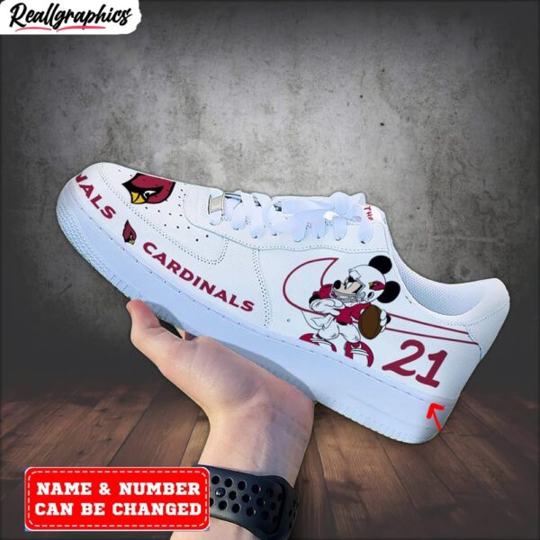 custom arizona cardinals mickey air force 1 sneaker, cardinals merch