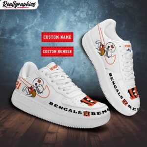 custom cincinnati bengals snoopy air force 1 sneaker, bengals fan gears