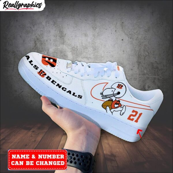 custom cincinnati bengals snoopy air force 1 sneaker, bengals fan gears