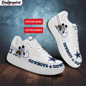 custom dallas cowboys mickey air force 1 sneaker, dallas cowboys team gifts