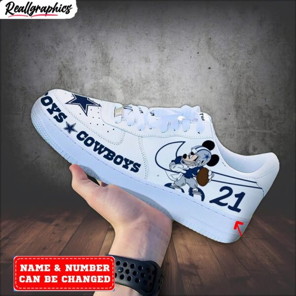 custom dallas cowboys mickey air force 1 sneaker, dallas cowboys team gifts