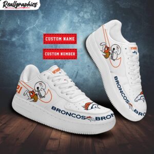 custom denver broncos snoopy air force 1 sneaker, broncos unique gifts